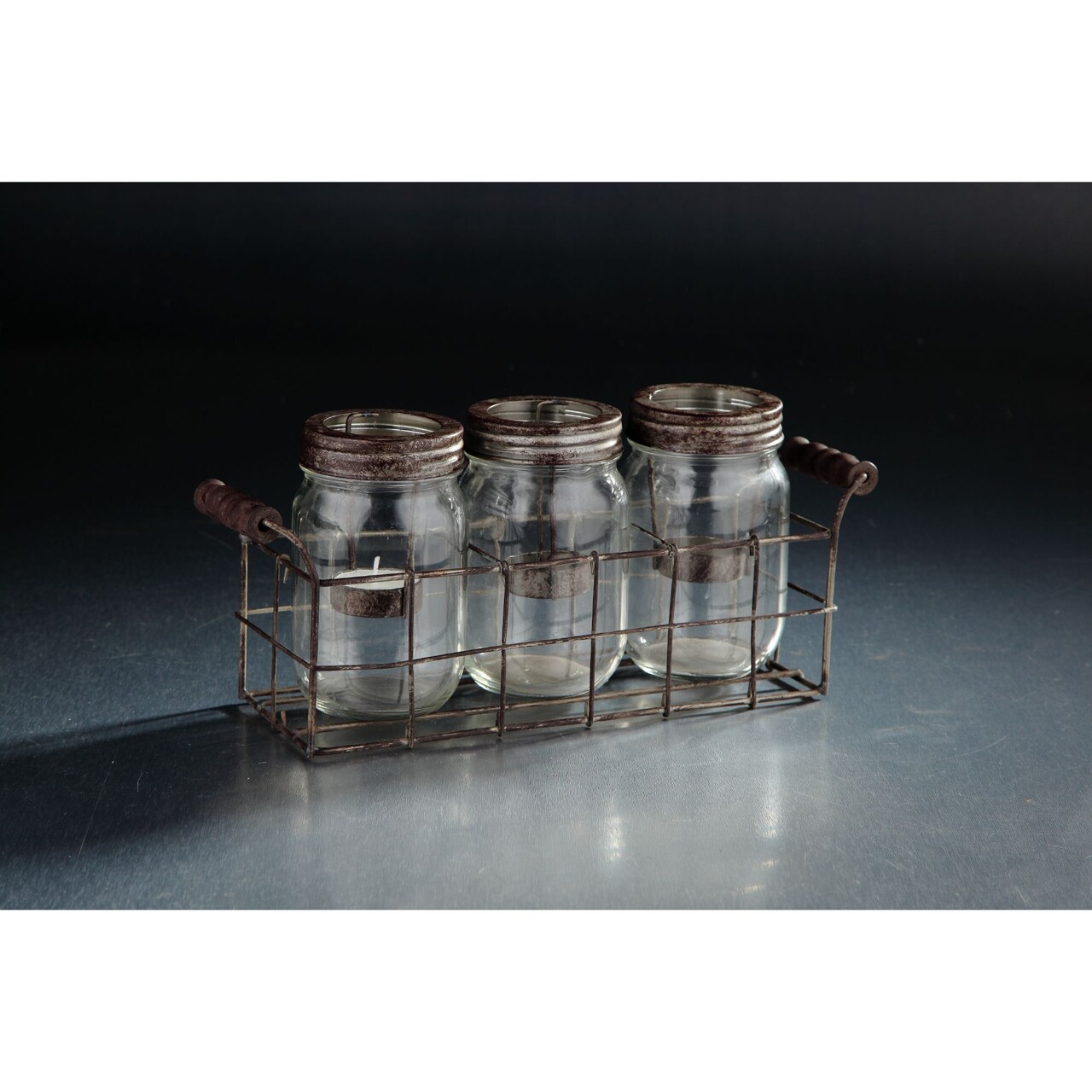CC Home Furnishings 12" Clear Glass Tea Light Candle Holder with Tray